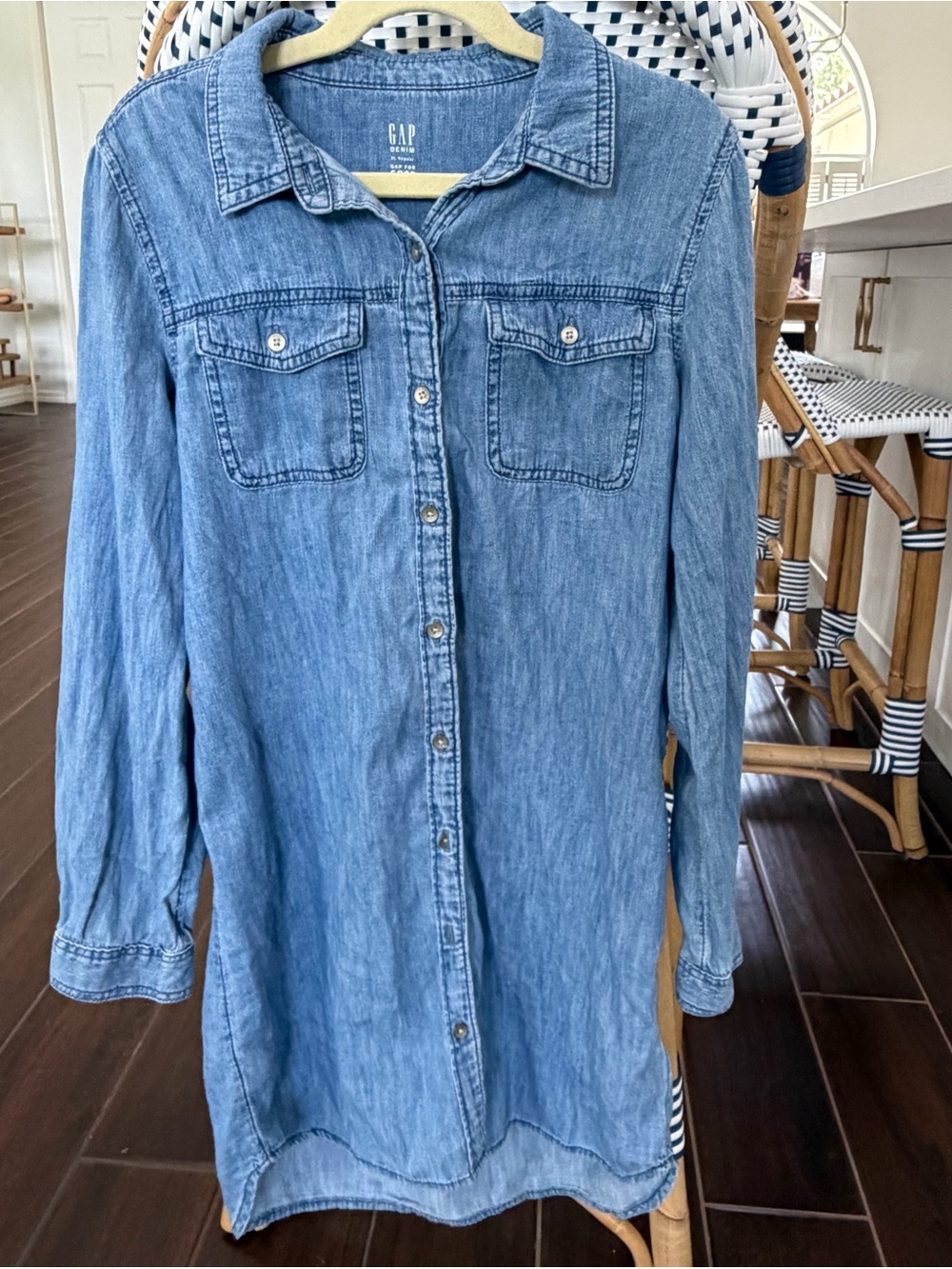 Gap Kids Girls Blue Denim Long Sleeve Shirt Dress Size XL (12/13) Button Up